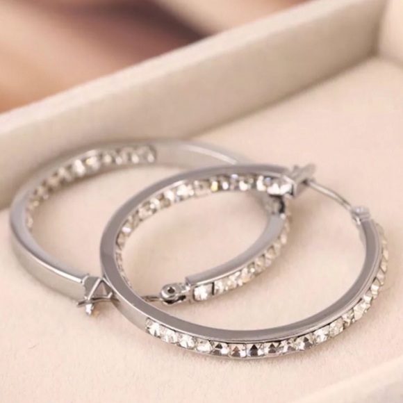 MICHAEL KORS • Silver Inside Out Hoop Earrings - Picture 4 of 7